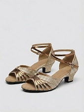 preiswerte 1920er Jahre &amp; Gatsby-Ära-Vintage-Tanzschuhe im Stil der 1920er Jahre, inspiriert von „Der große Gatsby“, silberglitzernd – elegante, metallisch glänzende Riemchenschuhe mit mittelhohem Absatz und Knöchelriemen für