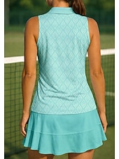 abordables Camisa de Mujer-Mujer Geométrico Camisa deportiva Camisas de polo Camiseta sin mangas Camiseta de tenis Sin Mangas Floral Botones UPF50+ Resistente a los rayos UV Alta elasticidad Dispersor de humedad Transpirable