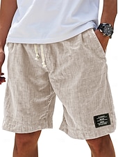 ieftine Clasic-Bărbați Pantaloni Scurți Pantaloni scurți de vară Pantaloni scurți de plajă Pantaloni scurți casual Cordon Talie elastică Simplu Culoare solidă Confort Ușor Lungimea genunchiului Zilnic În aer liber