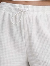 abordables Short chaud-Femmes Short gaufré Shorts Shorts d'été Shorts de plage Vacances Mode Décontracté Quotidien Court Taille Moyenne Couleur Unie Uni Patchwork Avec Poches Ceinture Élastique Confort Doux Respirant Non