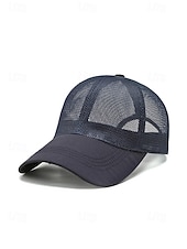 abordables Chapeaux pour hommes-Casquette de baseball pour homme en polyester respirant, style trucker multicolore ajustable, idéale pour les vacances à la plage, les tenues décontractées, la course à pied, la randonnée et les sports de plein air.