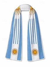 preiswerte Zubehör-Herren-Handtuchschal aus Polyester mit Argentinien-Flagge, weicher Fan-Schal für Fußballspiele, Stadionveranstaltungen, Sportübertragungen und den Alltag.