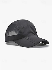 abordables Sombreros de hombre-Gorra de béisbol de poliéster transpirable y ligera para hombre, sombrero de sol con panel de malla ajustable multicolor para viajes de vacaciones, actividades al aire libre, senderismo y uso casual