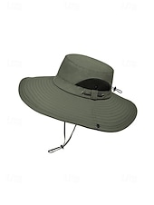 abordables Chapeaux pour hommes-Chapeau de soleil imperméable pour homme en polyester à large bord, pliable et multicolore, idéal pour la pêche, la randonnée, les vacances à la plage, le camping, le trekking et les voyages décontractés.