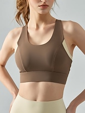 economico Reggiseni sportivi &amp; gilet-Per donna Canotte da allenamento Reggiseno sportivo Scollo a Cucchiaio Intimo / Maglia Intima Asciugatura Rapida Leggero Confortevole Senza fili Imbottito Tinta unica Sport Abbigliamento sportivo
