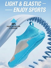 economico Donne-Scarpe da acqua da donna in rete blu, calzini da acqua antiscivolo a maglia ad asciugatura rapida, calzature leggere e traspiranti per spiaggia, nuoto, snorkeling, immersioni, surf &amp; escursionismo