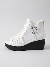 abordables Sandalias de cuña-Women's Wedge Sandals – Breathable Ankle Sandals with Mesh Panels, Comfort Platform Shoes for Travel, Garden &amp; Daily Wear