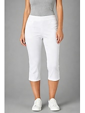 billige Vanlige leggings-Dame Capri-bukser Leggings Elegant Ferie Grunnleggende Kalv lengde Høy Midje Helfarge Komfort Elastisk Daglig Svart Hvit Kakifarget Sommer Vår Bodycon topp