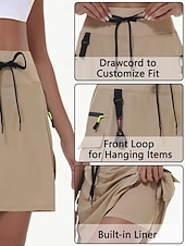 tanie Spódnice i szorty damskie-Damskie Solidne kolory Spódnica casualowa Spódnice tenisowe z szortami Spódnica sportowa Ściągana na sznurek Kieszeń Wysoka talia Elastyczny Odvádí pot Oddychający Bransoletka tenisowa Golf Pikle