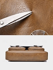 economico Borselli da uomo-Borsa a tracolla da uomo in similpelle, borsa a mano multi-scomparto di grande capacità con tracolla regolabile, borsa da viaggio elegante e casual per il lavoro e gli spostamenti quotidiani.