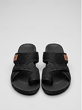 Χαμηλού Κόστους Σανδάλια Slide-γυναικεία μαύρα διχτυωτά πέδιλα slide που αναπνέουν με σταυρωτά λουράκια και μαλακή σόλα – ελαφριά καλοκαιρινά παπούτσια για παραλία, περπάτημα και casual ντύσιμο