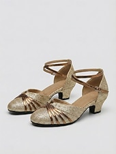 preiswerte 1920er Jahre &amp; Gatsby-Ära-Vintage-Tanzschuhe im Stil der 1920er Jahre, inspiriert von „Der große Gatsby“, silberglitzernd – elegante, metallisch glänzende Riemchenschuhe mit mittelhohem Absatz und Knöchelriemen für