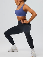 abordables Sujetadores deportivos &amp; chalecos-Mujer Camisetas sin mangas para hacer ejercicio Sujetadores de Deporte Cuchara Ropa Interior / Prenda Interior Absorción de impacto Tamaño Ajustable Ligero Inalámbrico Acolchado Color sólido Deporte