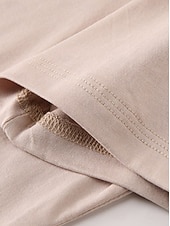  Femmes T-shirt Chemise en coton Couleur Unie Mode Élégant Basique Manche Courte Col en V Hauts Réguliers Occasionnel Quotidien Sortir Blanche Rose Claire Rouge bleu marine Vert Été Printemps