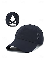 olcso Női kalapok-női gyorsan száradó poliészter lófarokba varrt baseballsapka, állítható, többszínű sportsapka hétköznapi viseletre, futáshoz, túrázáshoz, teniszhez, edzőtermi edzésekhez és szabadtéri tevékenységekhez