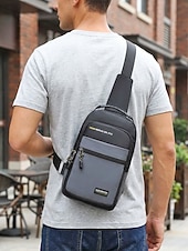 economico Borselli da uomo-Borsa a tracolla da uomo in poliestere, zaino a tracolla di grande capacità multicolore con tracolla regolabile e design multi-tasca, ideale per viaggi, tempo libero all'aperto e uso quotidiano.