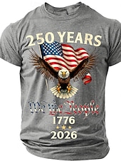 cheap Patriotic 250 T-shirts-250 Years 1776 2026 We The People Men's Patriotic Bald Eagle American Flag Vintage USA Pride T Shirt Graphic Crew Neck Short Sleeve Independence Day Celebration Gift Designer Clothing Apparel