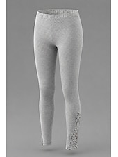 preiswerte Leggings-Damen Leggings Capri-Shorts Gemütliche Leggings Mode Küsten-Oma-Stil Wadenlang Einfarbig Spitze Komfort Dehnbar Alltagstauglich Schwarz Weiß Grau
