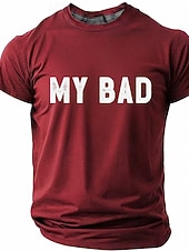 Χαμηλού Κόστους Σαρκαστικό Χιούμορ T-shirts-Ανδρικά Σαρκαστικός Μπλουζάκι Κοντομάνικο Κοντομάνικη μπλούζα 3D εκτύπωση Στρογγυλή Ψηλή Λαιμόκοψη Πουκάμισο Μοντέρνα Υψηλής Ποιότητας Απλός Causal Καθημερινά Πάρτι Θαλασσί Μπλε Απαλό Μπλε της Λίμνης