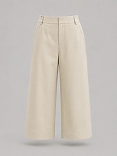 cheap Wide Leg &amp; High Waisted-Women's Wide Leg Chinos Vacation Full Length High Waist Comfortable Micro-elastic Daily White Navy Blue khaki Summer Spring Loose Fit