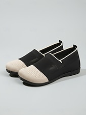 baratos Sapatilhas de mulher-Sapatos femininos amarelos de malha com ajuste largo – mocassins respiráveis, leves e confortáveis, sapatos casuais macios e flexíveis para viagens. &amp;uso diário