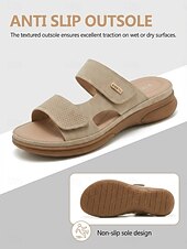 economico Sandali Comodi-Sandali da donna con supporto plantare a mandorla – ciabatte comode con cinturino regolabile in velcro, sandali imbottiti da infilare per camminare, per interni ed esterni &amp;abbigliamento quotidiano