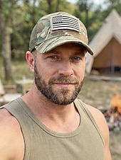  Heren truckerpet van polyester met Amerikaanse vlag, geborduurd klittenbandpatch in diverse kleuren, verstelbare pasvorm, perfect voor de viering van 250 jaar Amerika, Onafhankelijkheidsdag,