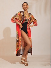ieftine Tunică-rochie de seară maxi dreaptă din satin mătăsos Scarlet Tigress