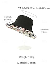 cheap Women's Hats-Women's Bohemian Reversible Polyester Sun Hat, Multi-Color Wide Brim Foldable Beach Bucket Hat for Vacation, Travel, Outdoor Leisure and Everyday Casual Wear