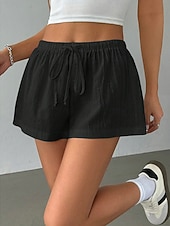 economico Pantaloncini Bermuda-Per donna Chinos Shorts Vacanza Moda Streetwear Corto Vita Alta Semplice A righe Fascia Elastica Comodo Comodità Morbido Micro-elastico Quotidiano All'aperto Streetwear Blu Nero Bianco Rosa Estate