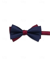 billiga Bröllop ACC-Herrfluga med dubbla lager, polyestermaterial, flerfärgad, justerbar längd, elegant accessoar för bröllopsfest och formell middag