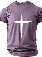  Hombre Cruz Camiseta Manga Corta Camiseta Impresión 3D Cuello Barco Camisa Moda Design Sencillo Casual Diario Fiesta Rojo Verano Primavera Ropa S M L XL XXL XXXL
