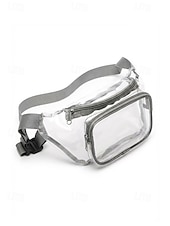 cheap Vacation &amp; Travel Bags-Women's Clear PVC Crossbody and Waist Bag, Multi-Color Transparent Bag with Adjustable Strap and Multiple Wearing Styles, Large Capacity Stylish Bag for Beach Vacation and Casual Daily Use