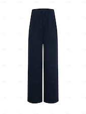economico Fondi-Pantaloni da donna taglie forti 100% cotone a gamba larga, ideali per vacanze, basic, casual, per tutti i giorni, lunghezza intera, vita alta, tinta unita, coulisse, gamba larga, comodi, ad asciugatura rapida, morbidi, anelastici, grigi, neri, bianchi