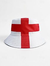 billiga Tillbehör-Herr vändbar polyesterkeps, tryckt med Englands flagga, lätt fotbollsfankeps för matchdag, supportrar, fritidssporter, utomhuskläder