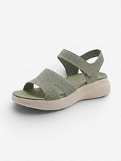 preiswerte Komfortsandalen-Blaue Damen-Strick-Sportsandalen mit Fußgewölbeunterstützung – atmungsaktive, leichte Komfortsandalen für sommerliche Spaziergänge, Reisen und Strandbesuche &amp;Alltagskleidung