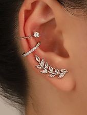 cheap Women's Earring-Women's Boho Alloy Ear Cuff Set, Multi Style Crystal Clip On Earrings for Beach Vacation, Summer Resort and Everyday Casual Wear