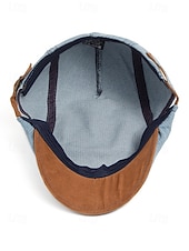 economico Cappelli da uomo-Berretto regolabile da uomo in denim e cotone, modello newsboy a cappello piatto multicolore, ideale per vacanze al mare, viaggi, guida e abbigliamento casual di tutti i giorni.