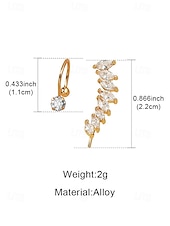 cheap Women's Earring-Women's Boho Alloy Ear Cuff Set, Multi Style Crystal Clip On Earrings for Beach Vacation, Summer Resort and Everyday Casual Wear