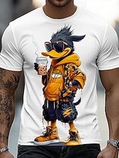  férfi menő fekete kacsa napszemüveget visel boba teát iszik utcai viselet városi hip-hop grafikus póló rövid ujjú, kerek nyakú vicces boba szerető születésnapi ajándék designer ruházat
