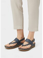 economico Sandali Comodi-sandali bassi da donna con cinturino incrociato blu comodi – stile casual estivo per passeggiate quotidiane, viaggi, giardino, spiaggia e abbigliamento all'aperto