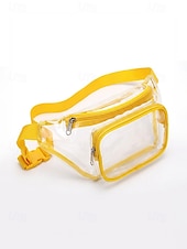 cheap Vacation &amp; Travel Bags-Women's Clear PVC Crossbody and Waist Bag, Multi-Color Transparent Bag with Adjustable Strap and Multiple Wearing Styles, Large Capacity Stylish Bag for Beach Vacation and Casual Daily Use