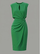 preiswerte Einfaches Kleid-Damen Minikleid Etui-Kleid Modern Outdoor Ausgehen Wochenende Normale Passform Einfach Ärmellos Rundhalsausschnitt Schwarz Weiß Rote Grün Sommer