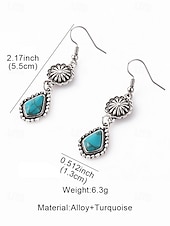 olcso Női fülbevaló-Női bohém türkiz ötvözet fülbevalók, könnyű függő ékszerek, tökéletesek tengerparti nyaraláshoz, hétköznapi viselethez és nyári kiegészítőkhöz