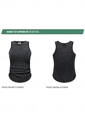  نسائي قطن مغسول 100% Cotton قميص قطني عتيق موضة أنيق بدون كم رقبة عالية مدورة قمصان عادية فضفاض أزرق أسود بنفسجي فاتح الصيف الربيع