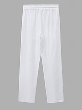 cheap Bottoms-Women's Cotton Linen Pants Summer Pants Pants Trousers Vacation Basic Casual Daily Full Length Natural Plain Drawstring Front Pocket Comfort Breathability Comfortable Inelastic Daily Going out Weekend