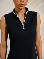 お買い得  デザイナーコレクション-女性用 ゴルフドレス ブラック / ホワイト ノースリーブ ドレス レディース ゴルフウェア ウェア アウトフィット ウェア アパレル