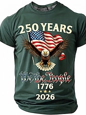 cheap Patriotic 250 T-shirts-250 Years 1776 2026 We The People Men's Patriotic Bald Eagle American Flag Vintage USA Pride T Shirt Graphic Crew Neck Short Sleeve Independence Day Celebration Gift Designer Clothing Apparel