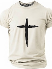  Hombre Cruz Camiseta Manga Corta Camiseta Impresión 3D Cuello Barco Camisa Moda Design Sencillo Casual Diario Fiesta Rojo Verano Primavera Ropa S M L XL XXL XXXL