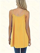 economico Serbatoio Semplice-Confezioni multiple 2 pezzi Per donna Scollo a V Senza Maniche Verde + rosa Canotta Maglietta senza maniche Maglietta Pieghettato Tinta unica Casuale Quotidiano Poliestere Estate